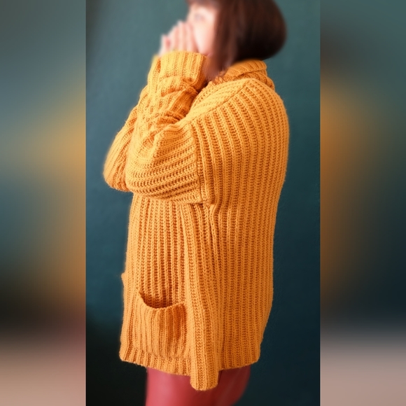 Mustard Yellow "Say What" Sweater - Picture 4 of 6